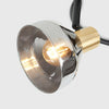 Industrial 3 Way Ceiling Light Spot Lights Black & Gold Smoked Glass Shades LED