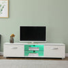 TV Unit TV Stand Cabinet with LED Lights & High Gloss Doors White/Black