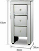 3 Drawer Mirrored Cabinet Bedside Bedroom Furniture Home Nightstand Decor Modern