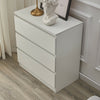 3 Drawers Cabinet Chest of Drawers Side End Table Wood White Living Room