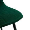 Set of 2 Dining Chair Living Room Velvet Chair with Metal Leg＆Soft Cushion Green
