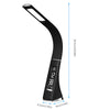 LED Dimmable Reading Bedside Lights Table Desk Light Calendar Clock Touch Adjust