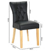 2pcs PU Leather Padded Dining Chairs Retro Button Back Home Kitchen Dinner Seat