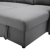Modern 7.2ft Reversible Sectional Storage Sleeper Sofa Bed L-Shape 3 Seat Chaise