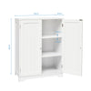 Bathroom Cabinet Sideboard Cupboard White MDF 2 Doors w/ Adjustable Shelves