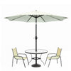 Mondeer 2.7M/3M Garden Parasol Umbrella Round Sun Shade Crank Tilt Red/Beige