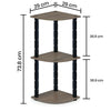 3 Tier Corner Shelf Storage Rack Organiser Display Bookshelf Turn-N-Tube