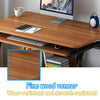 Wood Computer Desk Study PC Writing Table Drawer Workstation Shelf Home Office (Ancient Sandalwood)