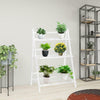 3 Layers White Ladder Shelf Bookshelf Display Rack Plant Stand Storage Foldable