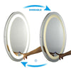 Round LED Bathroom Mirror Demister w Warm/White Lights Anti-fog IP44 600x600mm