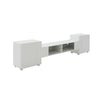 Modern Large TV Unit Stand Cabinet White Matt Body and High Gloss Doors FREE LED