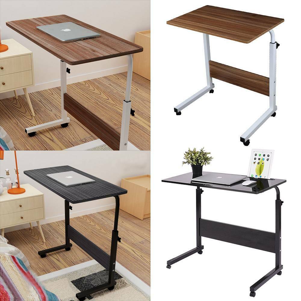 Portable laptop store table wood