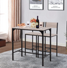 Industrial Bar Table Breakfast Space Saving Kitchen Compact Set 2 High Stools