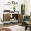 Industrial Storage Sideboard Large Rustic Cabinet Vintage Metal Console Table