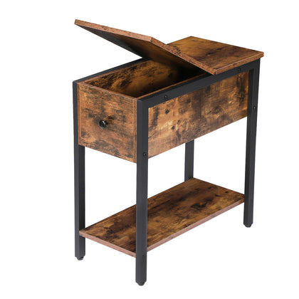 HOOBRO Side Table Flip Top End Table Sofa Table Narrow Nightstand Bedside Table