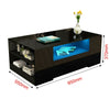 Black LED Wooden Coffee Table With Storage Drawers High Gloss Modern Living Room