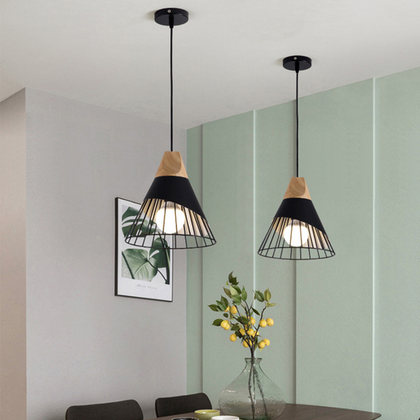 2x Chandelier E27 Pendant Light Modern Minimalist Nordic Style Restaurant Wood