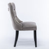 Set of 2 Velvet Dining Chairs High Back Wooden Legs for Home Dining Room Kitchen