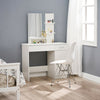 Dressing Table Stool Bedroom Vanity Set Makeup Desk w/Mirror,Drawe