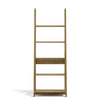 Contemporary Ladder Style Bookcase 4 Shelf Unit in Black Grey Oak White