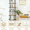 6-Tier Ladder Shelf Industrial Pipe Wall Shelf Display Rack Plant Stand Bookcase
