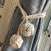 2Pcs Pair of Rope 2 Ball Curtain Tie backs Holdbacks Curtains & Voiles