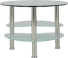 Cara Coffee Table Clear Glass and Frosted Glass Silver Chrome Legs
