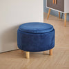 Ottoman Stool Footstool Coffee Table Side Table Velvet Wooden Pouffe Multi-Use