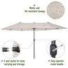 Extra Large Parasol Outdoor Garden Umbrella Sun Patio Canopy Double Lawn Shade