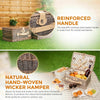 LIVIVO 4 PERSON TRADITIONAL PICNIC WICKER HAMPER WILLOW BASKET w COOLER BAG