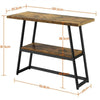 Wood Console Table 2-Tier Industrial Entryway Table with Storage Shelf Rustic