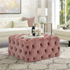 Pink Velvet Pouffe Ottoman Chesterfield Footstool Button Seat Coffee Table Stool