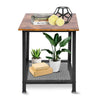 Industrial Side Table Sofa End Storage Shelf Metal Frame Coffee Table Nightstand