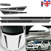 6pcs Long Stripe Graphics Car Racing Side Body Hood Mirror Vinyl Decal Stickers