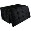 Large 2 Seater Crushed Velvet Foldable Ottoman Storage Box Double Bed Foot Stool