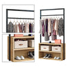 Coat Rack Open Wardrobe 4 Shelves Furniture Storage Cupboard Clothes Rail UK~