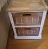 Small Bedside Table Shabby Chic Cabinet Rustic Wooden Side End White Drawer Unit