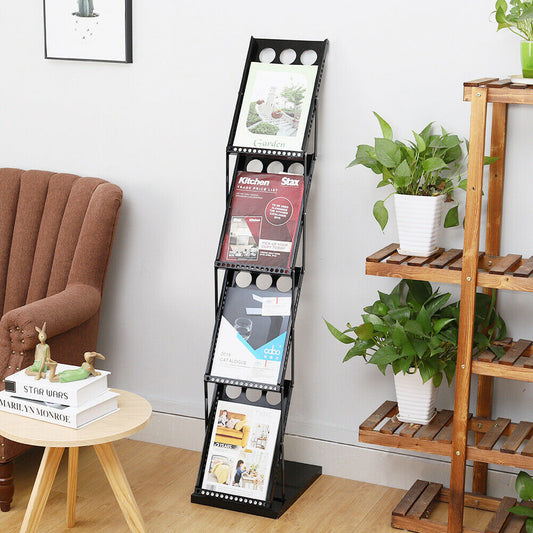 Foldable Magazine Literature Leaflet Exhibition Stand A4 Brochure Display Rack