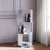 Home Office 3 Tier Bookcase Cube Storage Shelf Revolving Display Furniture White