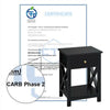 Black Bedside Table Cabinet with Drawer Shelf, Wooden End Table Storage Cabinet