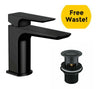 Black Square Waterfall Bathroom Tap Basin Mixer BRASS Sink Mono Faucet -CHEAP