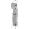 Bathroom Toilet Paper Roll Tissue Holder Chrome Free Standing Storage Organiser