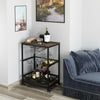 Serving Trolley Kitchen Trolley Cart, Wine Rack Storage Shelf, Lockable Wheels