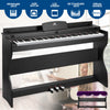 ♬ Mustar Digital Piano 88 Semi Weighted Keys 3 pedals Wooden Stand LCD Black