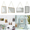 Metal + Glass Double Sided Hanging Photo Picture Frame Vintage Industrial Style