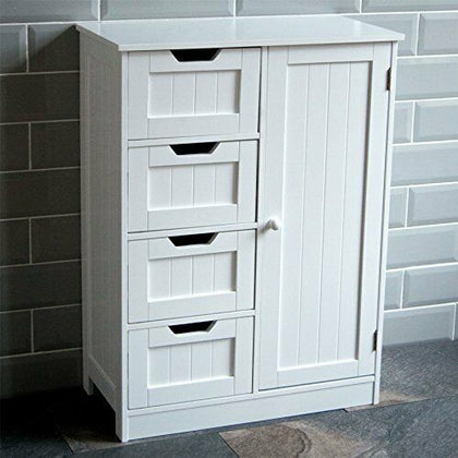 Bath Vida Bathroom Cupboard 4 Drawer 1 Door Floor Standing Cabinet Unit Storage