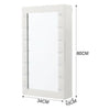 LED Lights Wooden Jewellery Cabinet Wall Mirror White Box Case Battery Operated