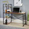 Urban Style Computer PC Desk Dressing Table BuiltIn Side Bookcase Shelves Rustic