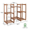 Premium Wood Plant Stand Carbonized 8 Tiered Corner Plant Rack Garden Tall Shelf