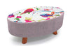 Large Footstool Luxury Upholstered Fabric Foot Rest Ottoman Decor with Legs